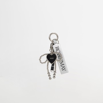 珍珠蝴蝶結珐瑯愛心吊飾