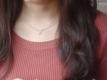 裸系 - 三角形 | 細項鍊 925純銀 鎖骨鍊 簡約 手工銀飾
