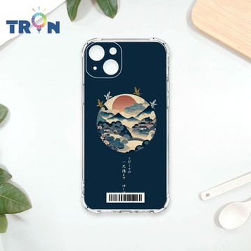 TRON IPhone 15 PLUS 圓形復古山水畫系列 四角防摔載具殼 軟殼 手機殼