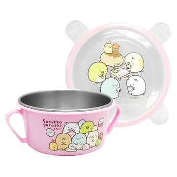 Sumikkogurashi 角落生物 不銹鋼雙耳隔熱餐碗  粉色  1個