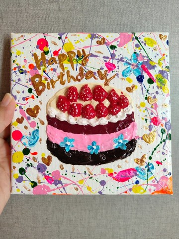 生日禮物 浮雕蛋糕無框畫/壓克力畫/掛畫 擺飾