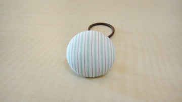 手感布包釦髮束 - 橫線條Green