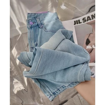【PING'S🌞】新款 直筒 牛仔褲 女夏 薄款 大碼 梨形 身材 顯瘦 顯高 刺繡 高腰 冰絲 闊腿 超薄 牛仔褲