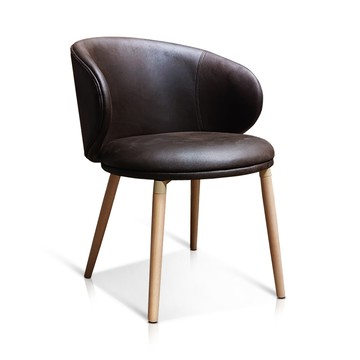 【C'est Chic】Hugo雨果單椅(皮質)-深咖啡 餐椅