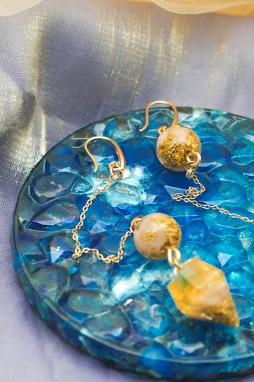 鎏金迭迭—疊疊靈擺耳環