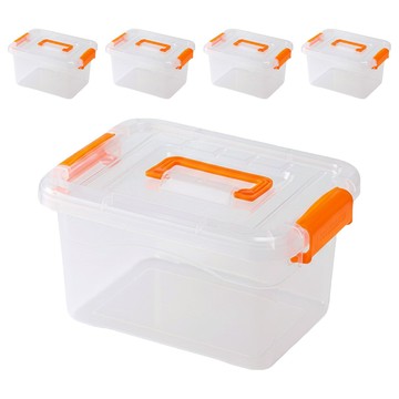 透明手提收納箱  3.3L  透明  5個