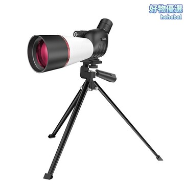 【高清高倍】觀鳥鏡 望遠鏡 變倍望遠鏡 高倍鏡 彎角目鏡 紅膜鏡片 25-75x60倍率 白色款 戶外觀鳥 天文觀測