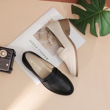 簡約氣質低跟樂福鞋 1BE108