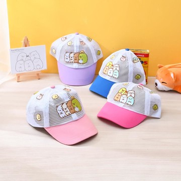 童角落刺繡洞洞網帽-多色任選