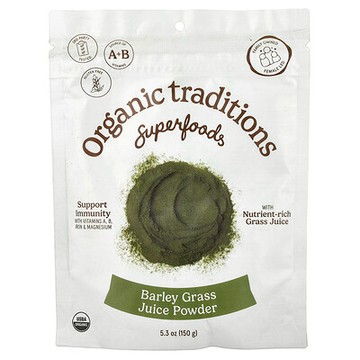 Organic Traditions, 大麥草汁粉，5.3 盎司（150 克）
