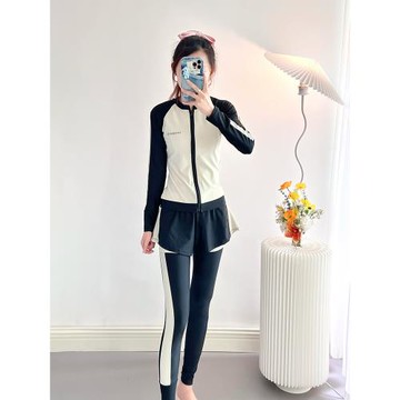 (免運)高級感分體泳衣女保守爆款顯瘦遮肚長袖長褲防曬游泳潛水沖浪套裝