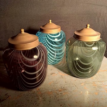 【旋花】多彩螺旋花紋玻璃罐