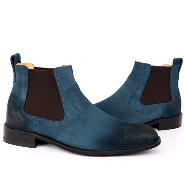 sixlips 英倫摩登牛巴戈雀爾喜短靴 藍