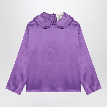 Purple satin blouse