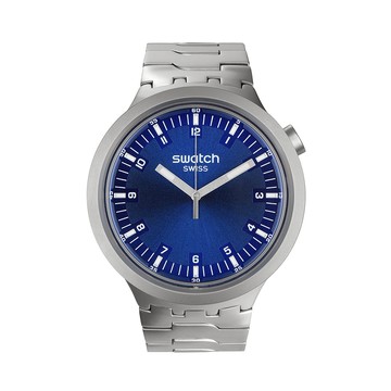 Swatch INDIGO HOUR 大錶面手錶/男錶/女錶/瑞士製造 SB07S102G (47mm)【官方旗艦店】