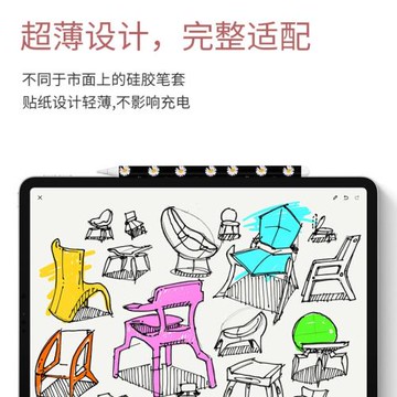 適用蘋果apple pencil貼紙1代2代創意貼膜IPAD手寫智能筆防刮保護膜iPad平板一代二代防滑貼超薄彩貼防刮耐磨