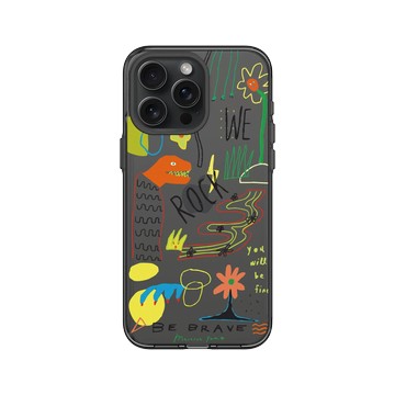 iPhone 15 Pro Max Clear 酷墨灰 - MacaronToe 馬卡龍腳趾 - 勇敢一點 We Rock