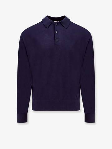 Virgin wool and cashmere polo shirt - LANEUS - gender_Man
