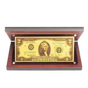 純金 幸運 壓克力 紀念牌  2美元  20.5 x 12.2cm