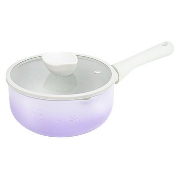 LMG 日式雪櫻料理不沾雪平鍋 丁香紫  20cm  1個