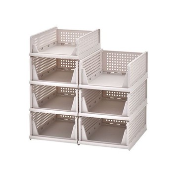 ikloo~日系可疊式抽取收納箱(BNF64)6大1小 ※限宅配／無貨到付款