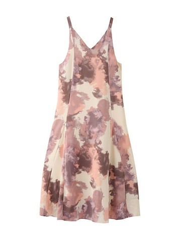 暈染印花吊帶魚尾洋裝(LA37L0H0100) - earth music&ecology