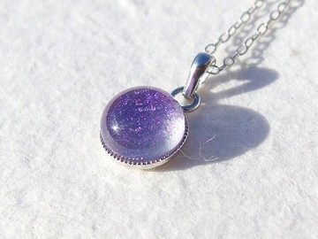 會變色的閃亮玻璃（Kirari [Blue Light Magic]）鍊式項鍊 [可選擇尺寸] [棉線，可選擇銀925] [定做]