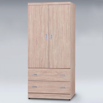 Homelike 喜家居2.7尺二抽附鏡衣櫃(1638)-81x60x178cm