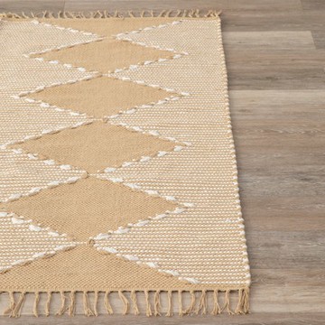 奧可利編織棉地毯 160x230cm 菱格直紋