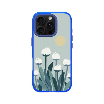 iPhone 16 Pro Clear 激光藍 - ilovedoodle (Lim Heng Swee) - White Cat Flowers - 白貓花朵