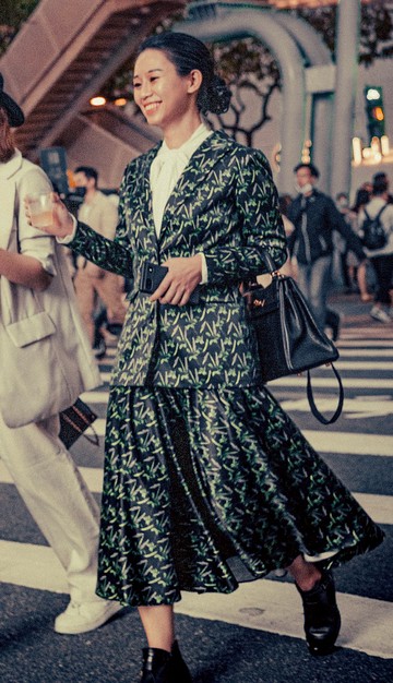 兔尾草印花圓裙