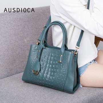 AUSDIOCA/澳迪佳真皮女包鱷魚紋手提包中年媽媽包質感百搭斜挎包