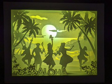 Hula Dancec 呼拉舞 紙雕燈