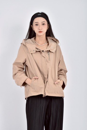 (XL) chica風衣連帽杏色外套