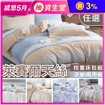 台灣製天絲床包枕套組/鋪棉兩用被/天絲涼被(單人/雙人/加大) 天絲床包組