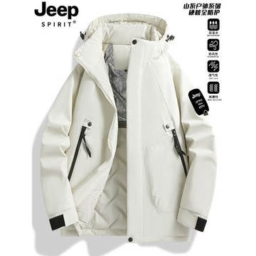 JEEP羽絨棉服男款2024新款冬季面包服棉衣加厚保暖棉襖子滑雪外套