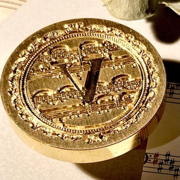 火漆印章 印頭 羅馬數字 5 音樂 樂器 樂譜