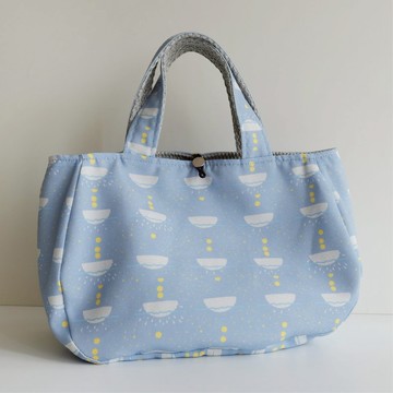 夏日野餐 午餐袋 媽媽包便當袋小托特袋娃娃車提袋-愁刀魚系列