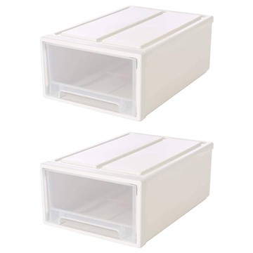 小麥購物 抽屜式收納盒 B025 13L 米白色 塑膠材質  2個