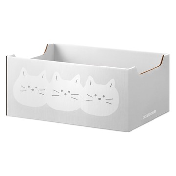 OKHEE DOKHEE 貓咪護頸紙箱貓抓板  大號(48 x 32 x 20 公分)  三胞胎 灰色  1個