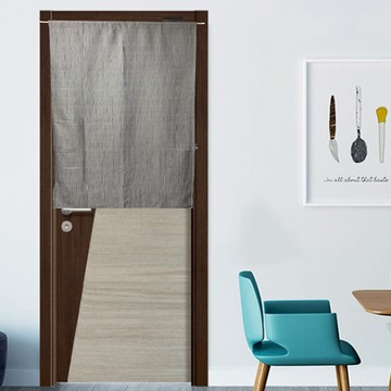 J&N 亞裔雙開短門簾 60-90cm 100% 聚酯纖維  90 x 90cm  灰金色