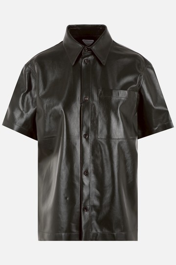 BOTTEGA VENETA shiny leather short sleeves overshirt Woman