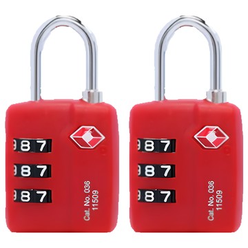 Travel Blue 英國藍旅 TSA行李箱密碼鎖 Set 兩入組 PVC塑料+合金金屬 英國設計台灣製造  5.5 x 3 x 1.5cm  紅色