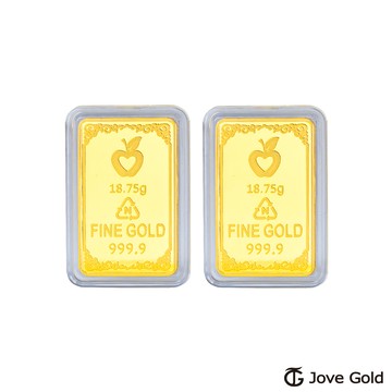 Jove Gold 漾金飾 守護平安黃金條塊 - 伍台錢*2（共壹台兩）