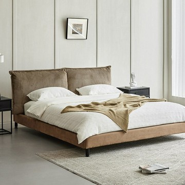 附發票 EVITA|Home燈芯絨布藝軟包床家用臥室主臥現代簡約婚床復古雙人床