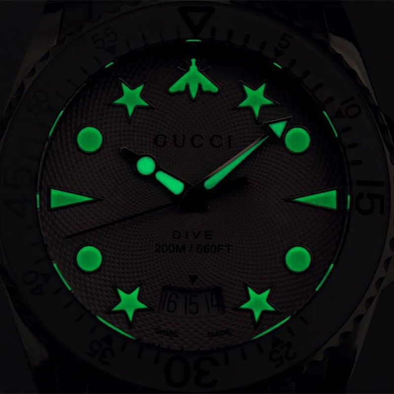 グッチ 時計 メンズ ダイヴ 40mm スイス製 クオーツ 腕時計