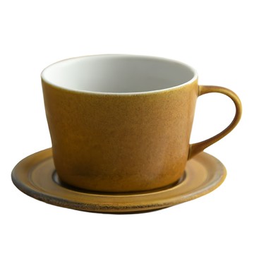 miyama 深山 bico系列 咖啡杯盤組 Set 210cc 美濃燒 日本產  焦糖色  1組