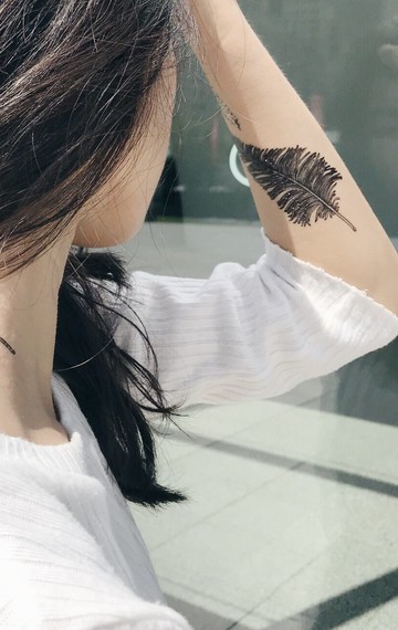 神聖之羽-2入紋身貼紙 原創手繪設計