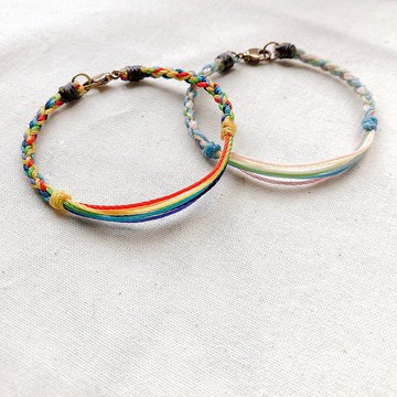 彩虹 手圍訂製 彩虹階梯(柔軟版) Rainbow 編法串聯