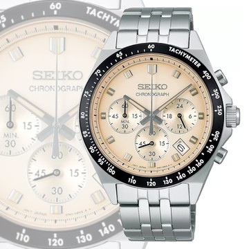 SEIKO 精工 CS系列 計時碼錶 日系三眼石英腕錶-米 送禮 禮物推薦_SK028 SBTR045J/8T63-02R0S